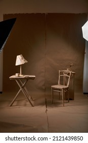 Paper Decorations In A Small Photo Studio 