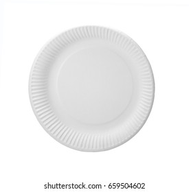 Paper dish isolated on white background.
