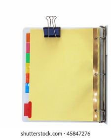 Paper Divider With Colorful Tabs On Three Ring Binder