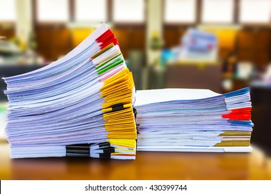 Paper Documents Stacked In Archive