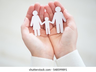 Paper Family In Hands