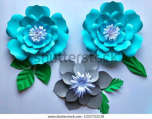tiffany blue paper flowers