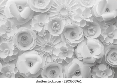 Paper flowers on light background