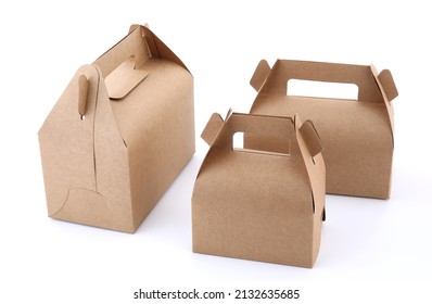 Paper Food Box Packaging Mockups Brown Color