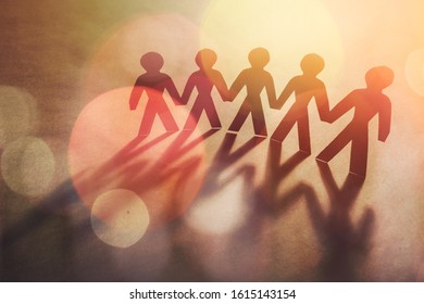 Paper Group People In A Circle Holding Hands