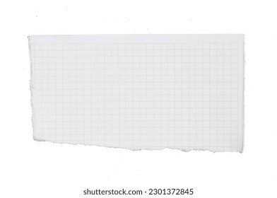 paper has grid lines torn into pieces isolated on white background 