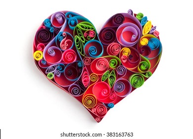 Paper Heart Made In Quilling Craft Technic