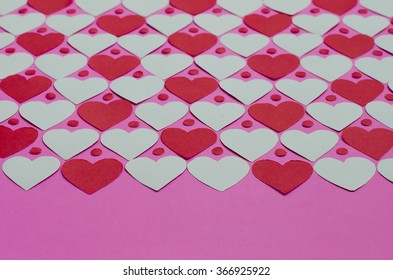 Paper Heart Pattern Background.