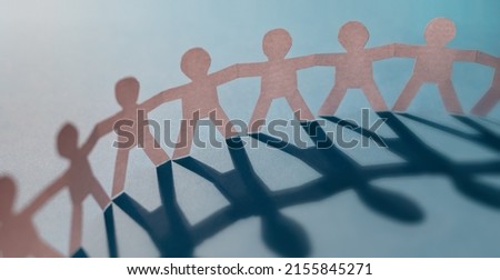 Paper human chain as a symbol of cohesion