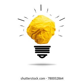 Paper Light Bulb On White Background For Creative Idea New Innovation