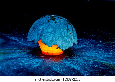 Paper Mache Lamp With Paint