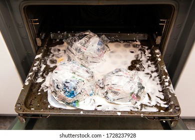 Paper Mache Molds Before Drying Process In Gas Stove