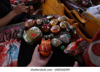 Paper Mache Souvenirs Boating For Sale In The Lake At Srinagar India