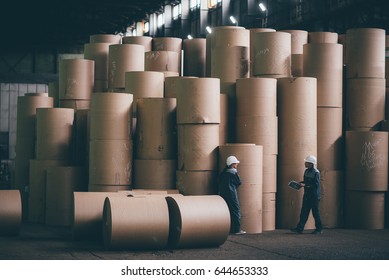 at a paper mill factory - Shutterstock ID 644653333