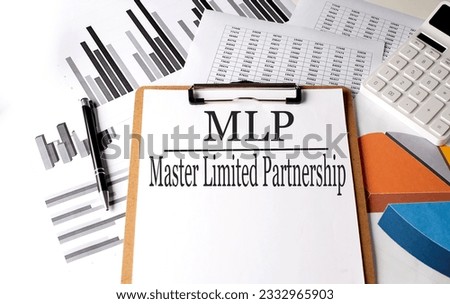 Paper with MLP on chart background, business