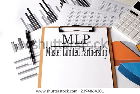 Paper with MLP on chart background, business concept