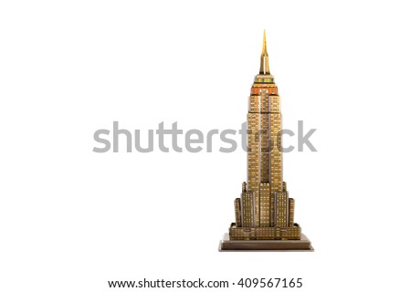 Paper model isolated from white background.
