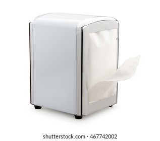 Paper Napkin Holder For Restaurant On White Background