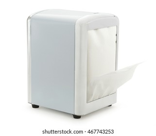 Paper Napkin Holder For Restaurant On White Background