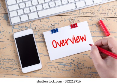 Paper note with text Overview