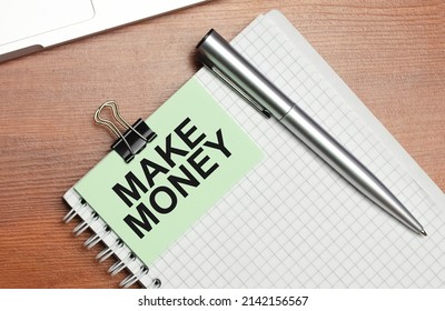 Paper Note With Text Written MAKE MONEY. Concept Of Financial Planning. Make More Extra Money From Parttime Side Hustle Or Second Job. Startup Investment