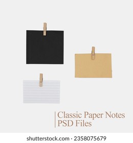 paper note with wooden pin clip and scotch property of product photo flatlay