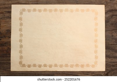 paper old blank boarder frame wooden  background