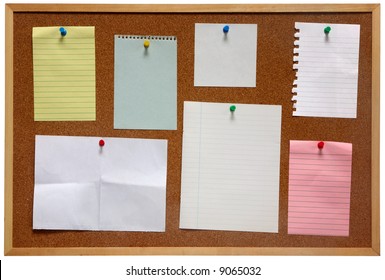 Paper On An Isolated Cork Notice Board.