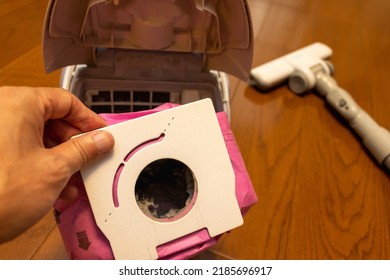 Paper Pack Attached To A Canister Vacuum Cleaner