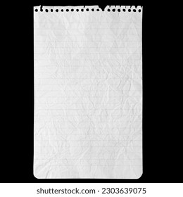 paper page notebook isolated on the black background