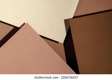 Paper for pastel overlap in beige  brown   terracotta colors for background  banner  presentation template  Creative trendy background design in natural colors  Background in 3d style 