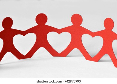 Paper People Chain - Unity And Love Concept