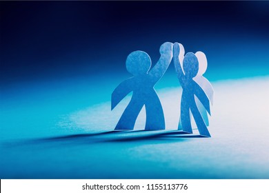 Paper People In A Circle Holding Hands