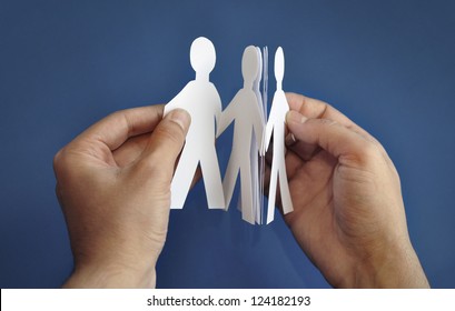 'Paper people' in the hand
