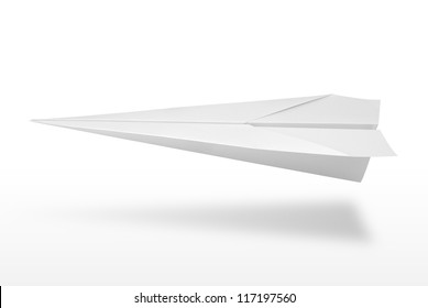 Paper Plane Isolated With Clipping Path