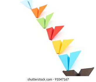 paper plane on white background - Shutterstock ID 91047167