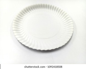 Paper Plates. Objects. White Background Taxture.