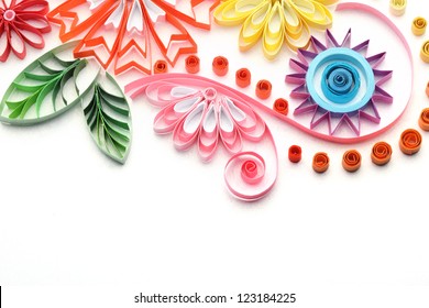 Paper Quilling,colorful Paper Flowers.