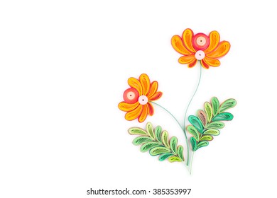 Paper quilling,colorful paper flowers.