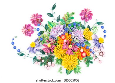 Paper Quilling,colorful Paper Flowers.