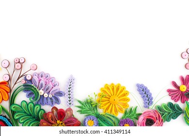 Paper Quilling,colorful Paper Flowers.