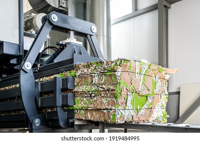 paper recycling truck and forklift loading old papers reuse - Shutterstock ID 1919484995