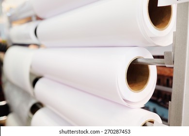 Paper Roll In A Printshop