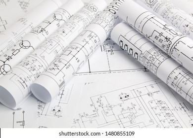 Paper Rolls Of Electrical Engineering Drawings