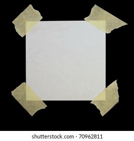 Paper Scrap And Masking Tape Isolated On Black Background