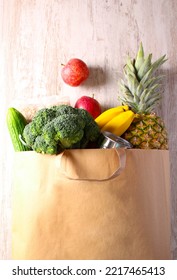 Paper Shopping Bag Full Of Food