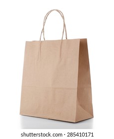 Paper Shopping Bag Isolated On White