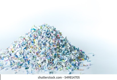 Paper Shredder For Recycling On White Background.