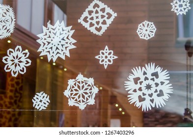 Paper Snowflakes On The Window