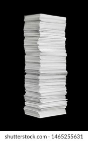 Рuge Paper Stack Isolated On The Black Background